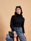 RVK Women Solid Acrylic High Neck Sweater