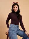 RVK Women Solid Acrylic High Neck Sweater