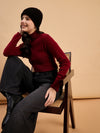 RVK Women Solid Acrylic High Neck Sweater