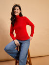 RVK Women Solid Acrylic High Neck Sweater