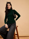 RVK Women Solid Acrylic High Neck Sweater