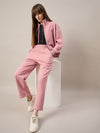 Femea Women Mock Collar Fleece Drop shoulder Track Suit