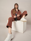 Femea Women Mock Collar Fleece Drop shoulder Track Suit
