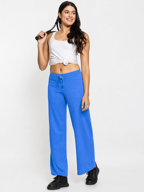 FEMEA Women Solid Wide Leg Track Pants
