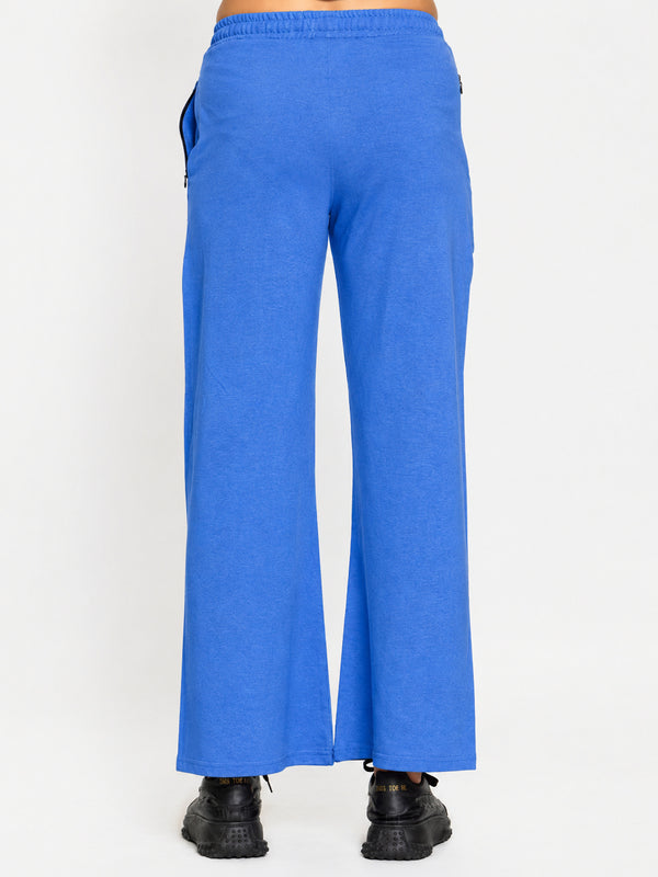 FEMEA Women Solid Wide Leg Track Pants