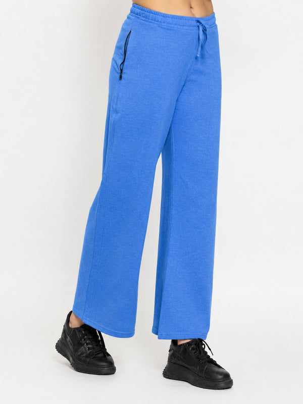 FEMEA Women Solid Wide Leg Track Pants