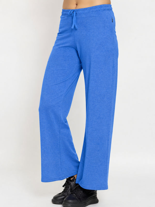FEMEA Women Solid Wide Leg Track Pants