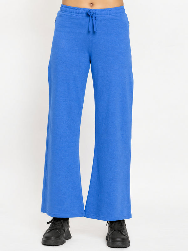FEMEA Women Solid Wide Leg Track Pants
