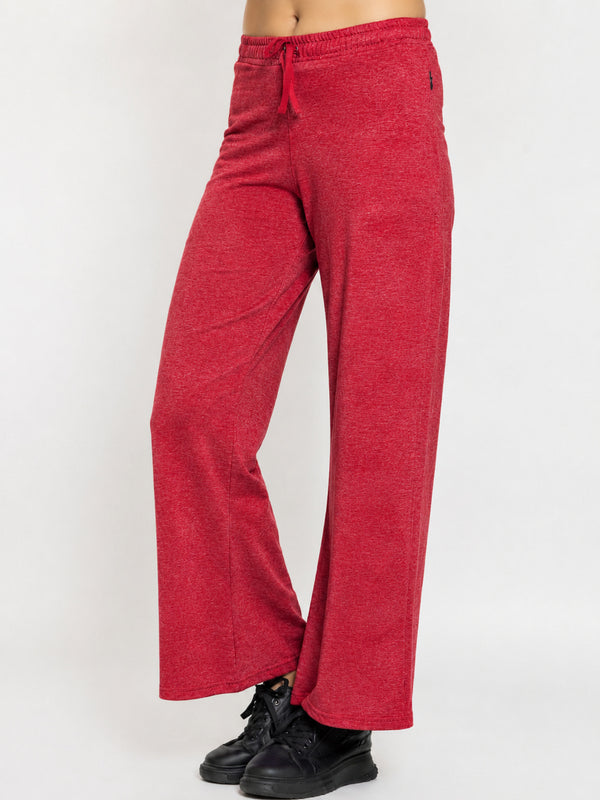 FEMEA Women Solid Wide Leg Track Pants