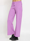 FEMEA Women Solid Wide Leg Track Pants