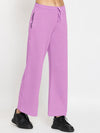 FEMEA Women Solid Wide Leg Track Pants