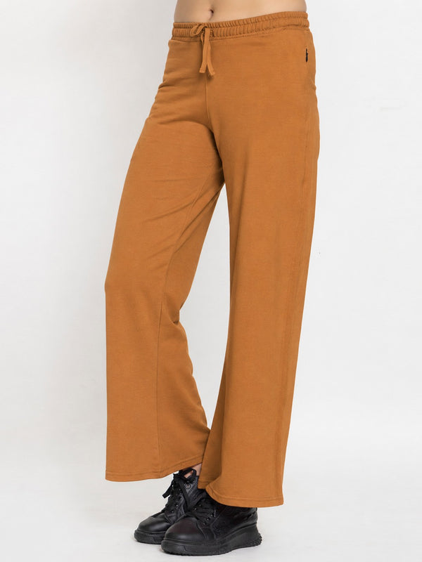 FEMEA Women Solid Wide Leg Track Pants