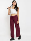 FEMEA Women Solid Wide Leg Track Pants