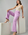 FEMEA Women Mid Rise Flared Parallel Trousers