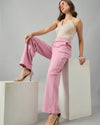 FEMEA Women Mid Rise Flared Parallel Trousers