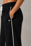 Femea Women's Wide-Leg Track Pants with Contrast White Piping