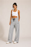 Femea Women's Wide-Leg Track Pants with Contrast White Piping