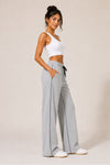 Femea Women's Wide-Leg Track Pants with Contrast White Piping