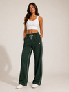 Femea Women's Wide-Leg Track Pants with Contrast White Piping