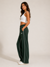 Femea Women's Wide-Leg Track Pants with Contrast White Piping