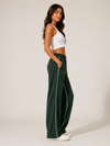 Femea Women's Wide-Leg Track Pants with Contrast White Piping