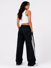 Femea Women's Wide-Leg Track Pants with Contrast White Piping
