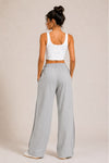 Femea Women's Wide-Leg Track Pants with Contrast White Piping