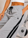 Femea Women's Wide-Leg Track Pants with Contrast White Piping