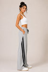 Femea Women's Wide-Leg Track Pants with Contrast White Piping
