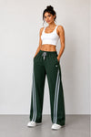 Femea Women's Wide-Leg Track Pants with Contrast White Piping