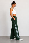 Femea Women's Wide-Leg Track Pants with Contrast White Piping