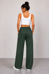 Femea Women's Wide-Leg Track Pants with Contrast White Piping