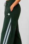 Femea Women's Wide-Leg Track Pants with Contrast White Piping
