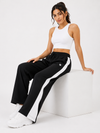 Femea Women's Wide-Leg Track Pants with Contrast White Piping