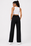 Femea Women's Wide-Leg Track Pants with Contrast White Piping