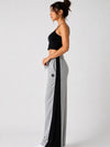 Femea Women's Wide-Leg Track Pants with Contrast White Piping