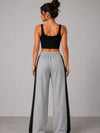 Femea Women's Wide-Leg Track Pants with Contrast White Piping