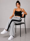 Femea Women's Wide-Leg Track Pants with Contrast White Piping
