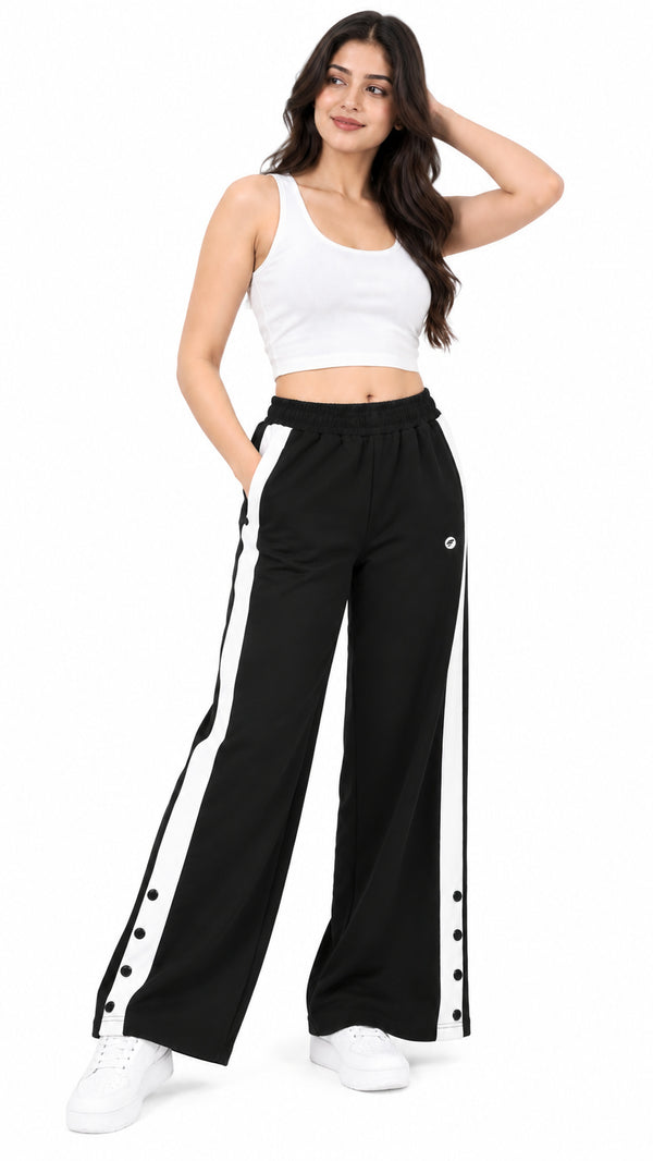 Femea Women's Side Panel Wide Leg Track Pants-1333
