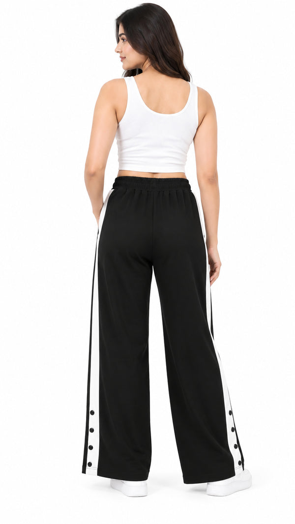 Femea Women's Side Panel Wide Leg Track Pants-1333