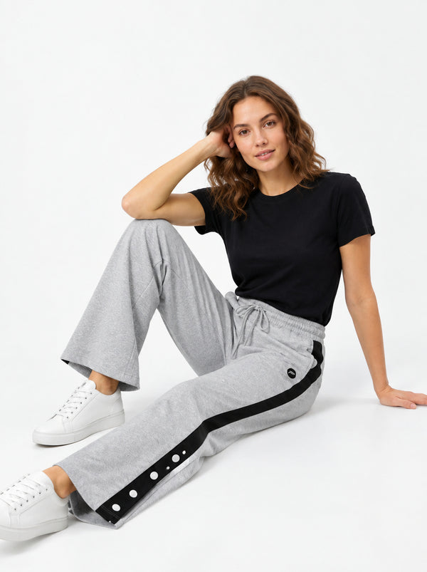 Femea Women's Side Panel Wide Leg Track Pants-1333