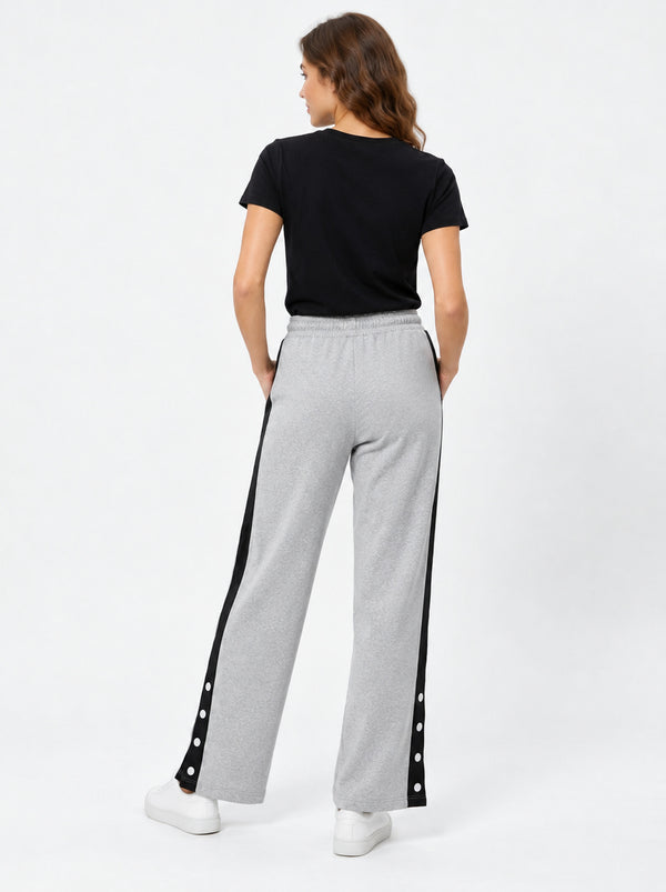 Femea Women's Side Panel Wide Leg Track Pants-1333