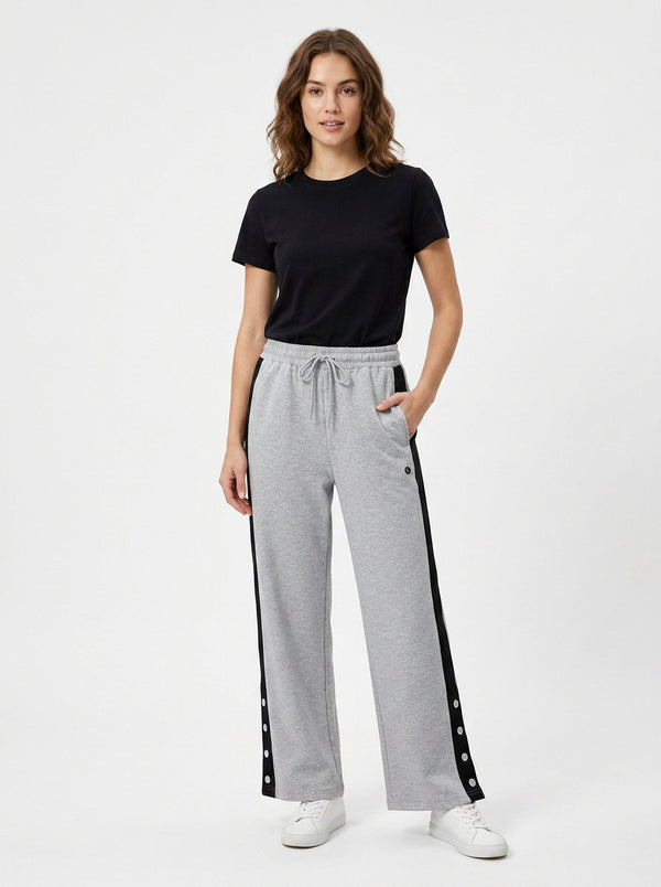 Femea Women's Side Panel Wide Leg Track Pants-1333