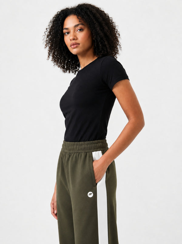 Femea Women's Side Panel Wide Leg Track Pants-1333