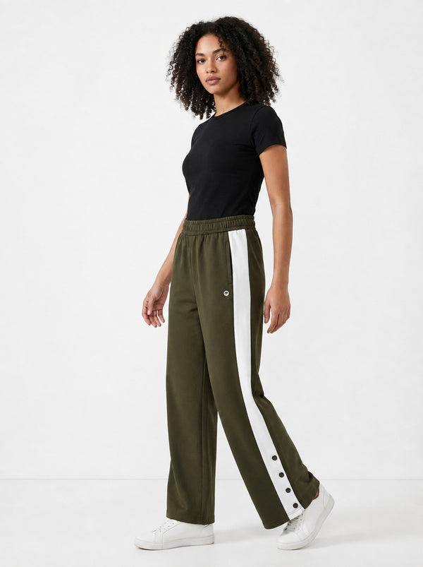 Femea Women's Side Panel Wide Leg Track Pants-1333