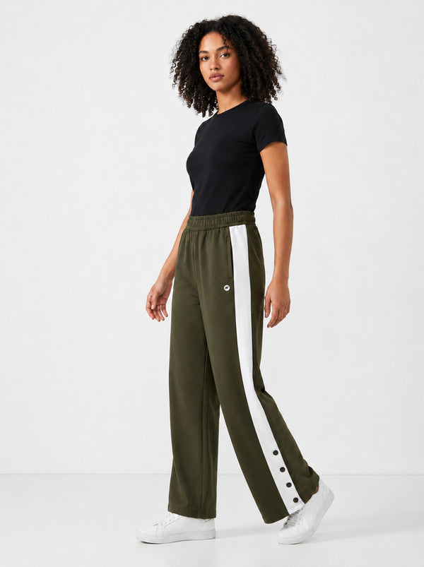 Femea Women's Side Panel Wide Leg Track Pants-1333