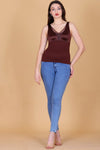 New Satin Brushed Aloe Vera Thermal Vest Outer Lace Women Inner wear