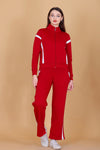 Femea Women’s Stylish Zip-Up Tracksuit Set with Contrast Panel Design