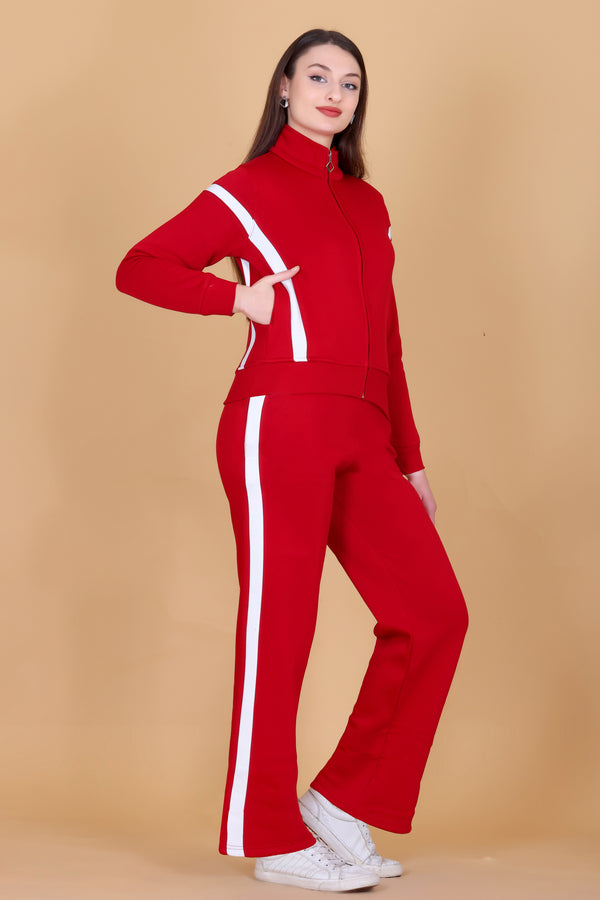 Femea Women’s Stylish Zip-Up Tracksuit Set with Contrast Panel Design