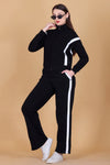 Femea Women’s Stylish Zip-Up Tracksuit Set with Contrast Panel Design